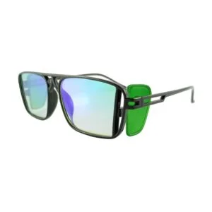 Black Green Mirrored Full Rimmed Rectangle Assorted 82193 Sunglass – SMSG31