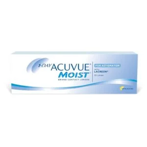 Johnson & Johnson 1-DAY ACUVUE MOIST For Astigmatism Toric Daily Disposable Contact Lens (30 Lens Pack) – SMCL23