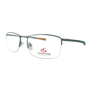 Matte Silver Grey Semi Rimmed Rectangle Sandpiper SP22307 C6 Eyeglass – SMEG18